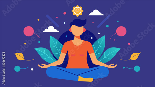 A synergy of mind and body where individuals can restore and rejuvenate themselves through a range of gentle exercises and restorative techniques.. Vector illustration