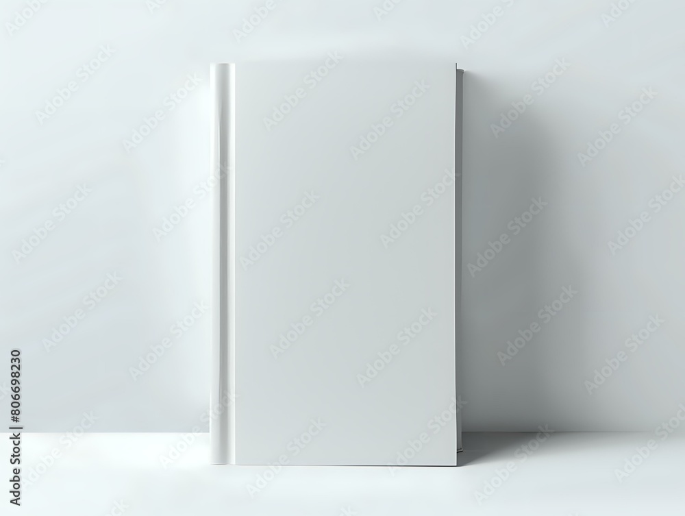 Simple and Elegant White Glossy Blank Book Cover Mockup Simple and Elegant White Glossy Blank Book Cover Mockup