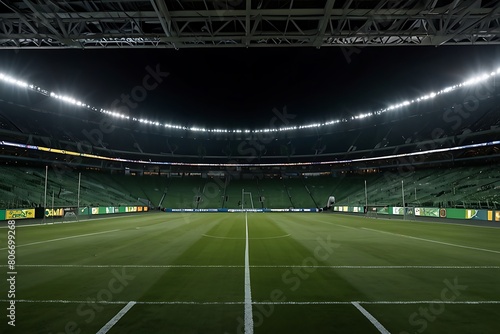 soccer field with a goal Game Day Excitement Football Stadium Lights 