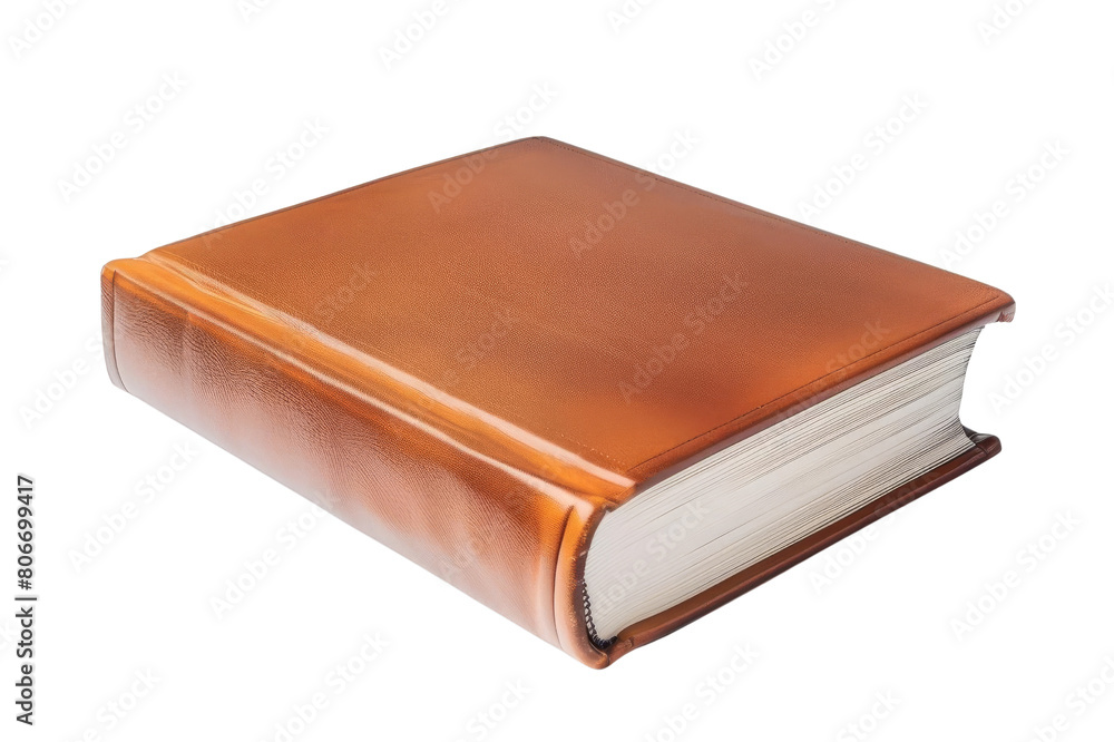 The image shows a thick book with a brown cover. The book is closed and the spine is facing the viewer. The image shows a thick book with a brown cover. The book is closed and the spine is facing the viewer.