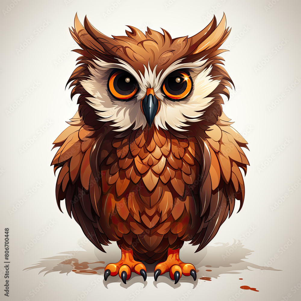 Obraz premium Watercolor Shadow owl, clipart Illustration, Generative Ai