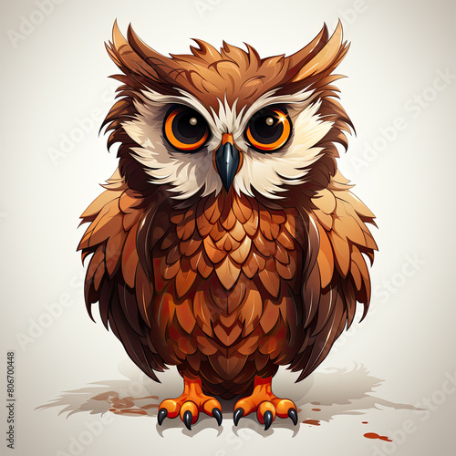 Watercolor Shadow owl, clipart Illustration, Generative Ai