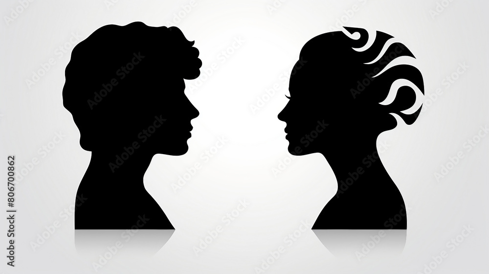 Modern Male and Female Avatar Profile Silhouette Icons Set for Logo Design. Collection of Vector Stock Symbols Representing People's Identity in Flat Style Illustrations.