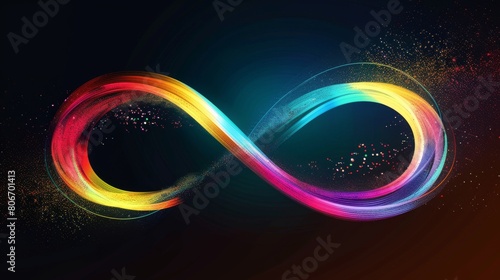 World Autism Awareness Day backdrop with rainbow infinity symbol, Ai Generated photo