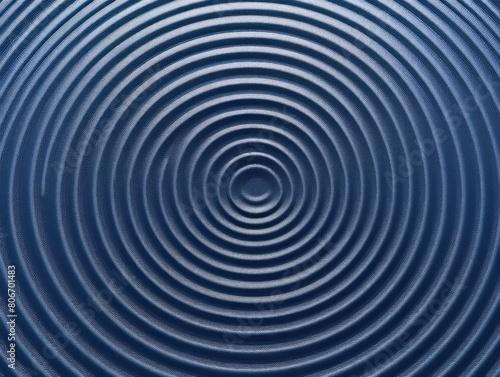 Navy Blue thin concentric rings or circles fading out background wallpaper banner flat lay top view from above on white background with copy space blank 