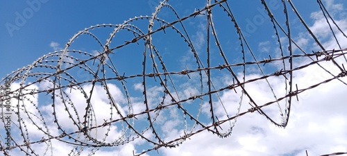 close-up barbed wire safe zone