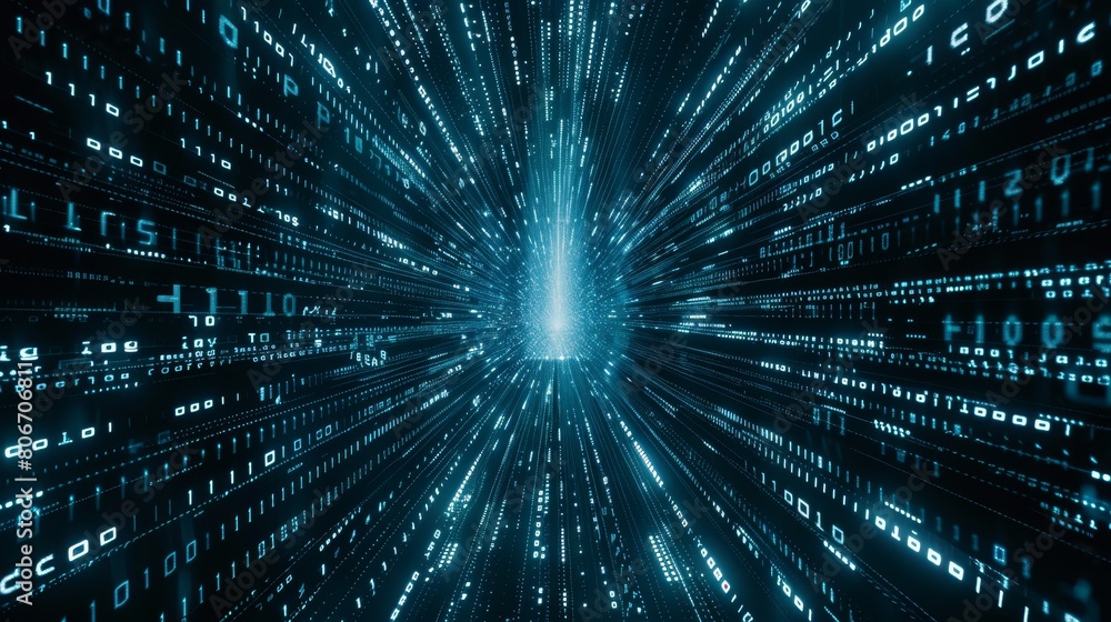 Cyberspace with binary code, digital world backdrop. Ai Generated Cyberspace with binary code, digital world backdrop. Ai Generated