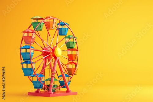 3d illustration of Ferris wheel on background