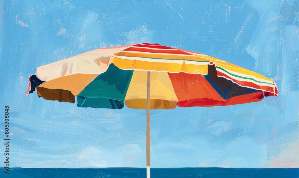 Obraz premium Beach bright umbrella