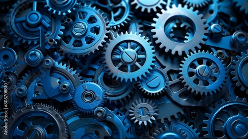 A conceptual illustration of gears and cogs working together in harmony, symbolizing teamwork and collaboration.