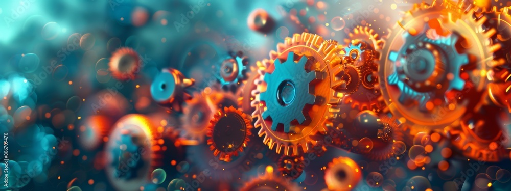 A conceptual illustration of gears and cogs working together in harmony, symbolizing teamwork and collaboration. A conceptual illustration of gears and cogs working together in harmony, symbolizing teamwork and collaboration.