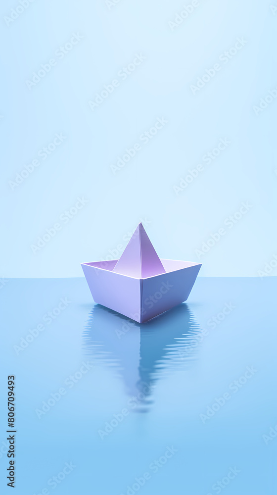 A simple paper boat floats on the water A simple paper boat floats on the water