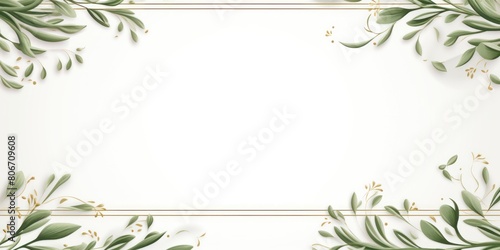 Olive traditional rectangular frame on white background design for headline logo or sale banner blank copyspace for design text photo website web 