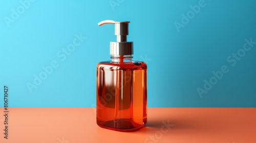 Wallpaper Mural A soap dispenser placed gracefully on a rustic table, ready to dispense liquid soap Torontodigital.ca