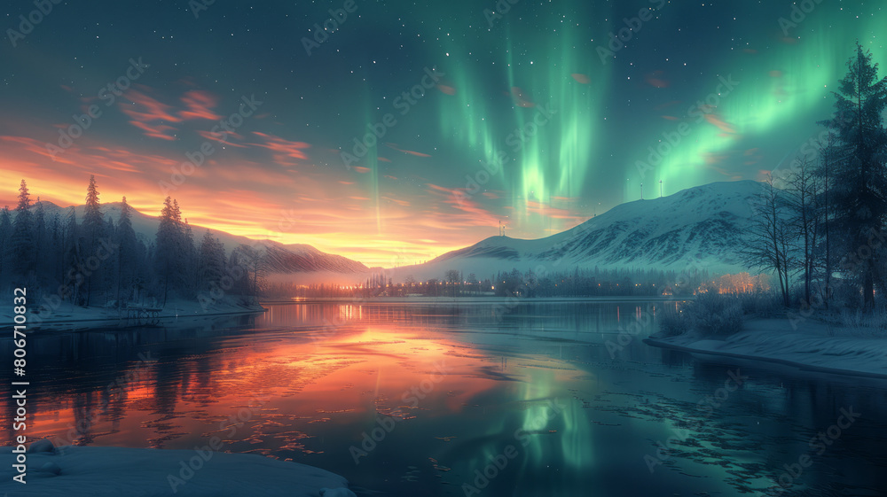 aurora borealis, depth of field, generative ai aurora borealis, depth of field, generative ai