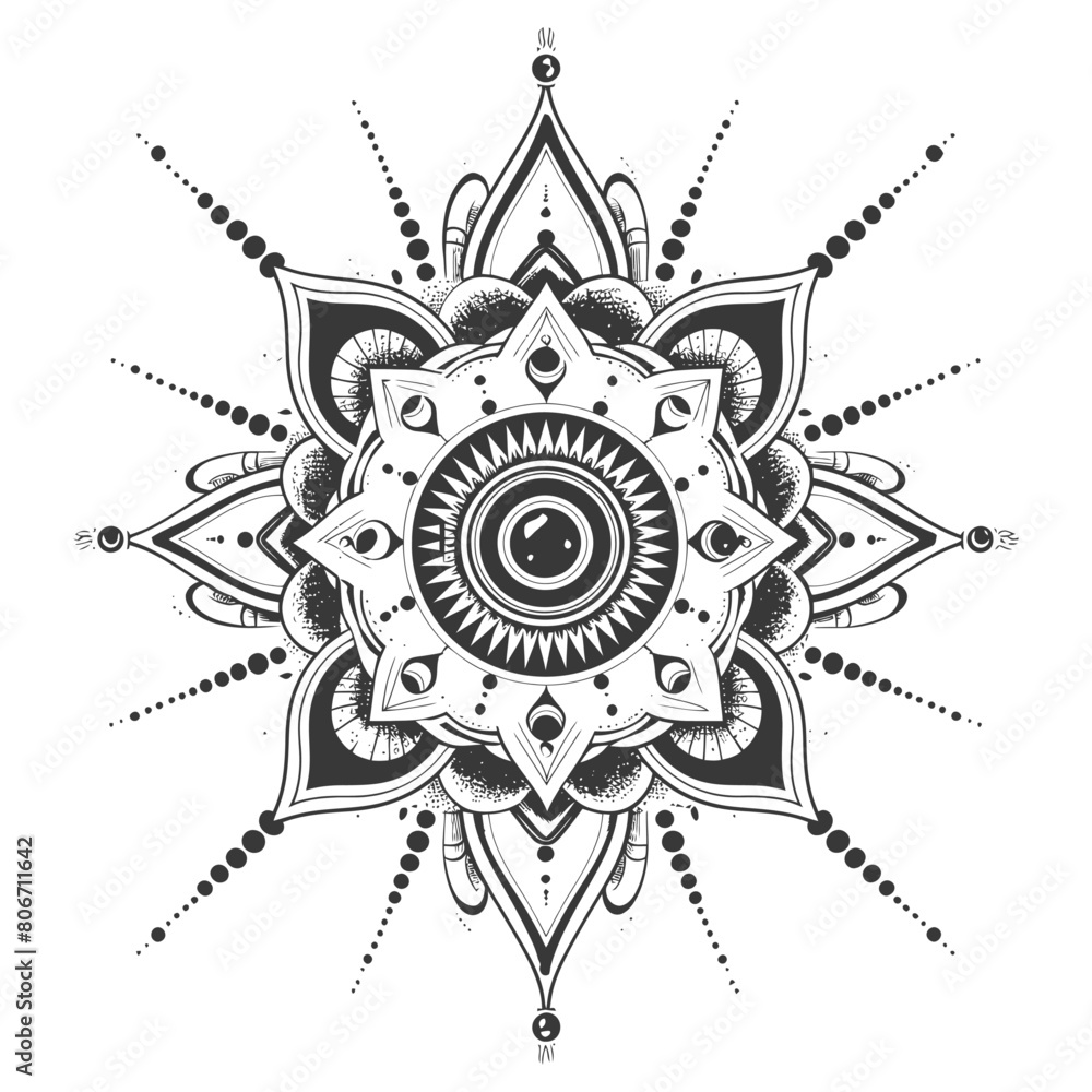 Abstract Line Dot Design black color only