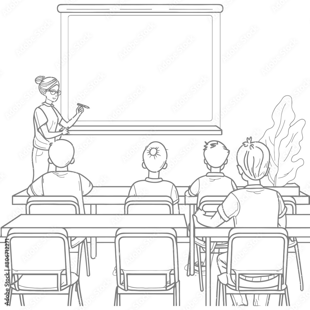 outline illustration for positive classroom for teach and study outline illustration for positive classroom for teach and study