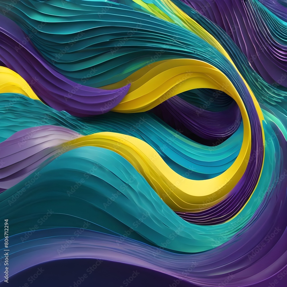 overlapping wave like shapes in shades of blue green and purple abstract background representing overlapping wave like shapes in shades of blue green and purple abstract background representing