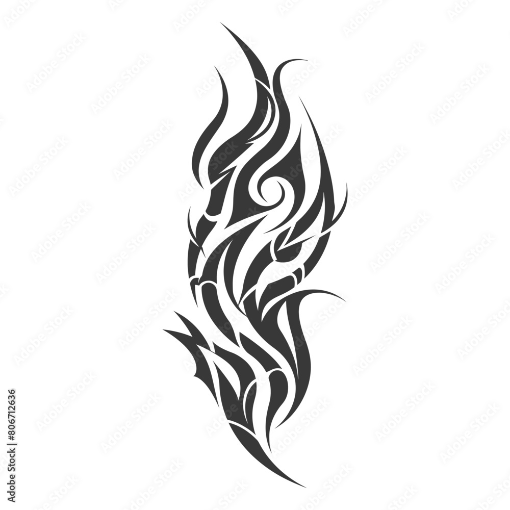 Silhouette abstract tribal art black color only Silhouette abstract tribal art black color only