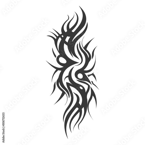 Silhouette abstract tribal art black color only