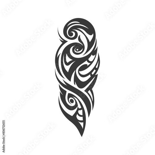 Silhouette abstract tribal art black color only