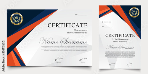 certificate awarded with modern background. graduation design elements, best employees and others.