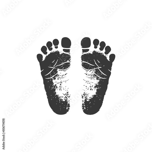 Silhouette baby footprints black color only