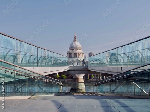 St Pauls and Millennium  Bridge in London