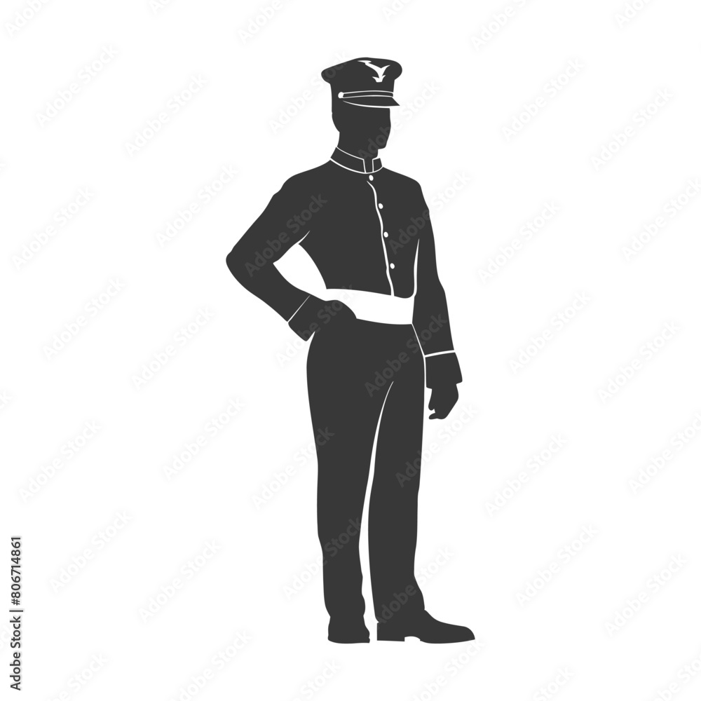 Silhouette bellboy hotel in action full body black color only Silhouette bellboy hotel in action full body black color only
