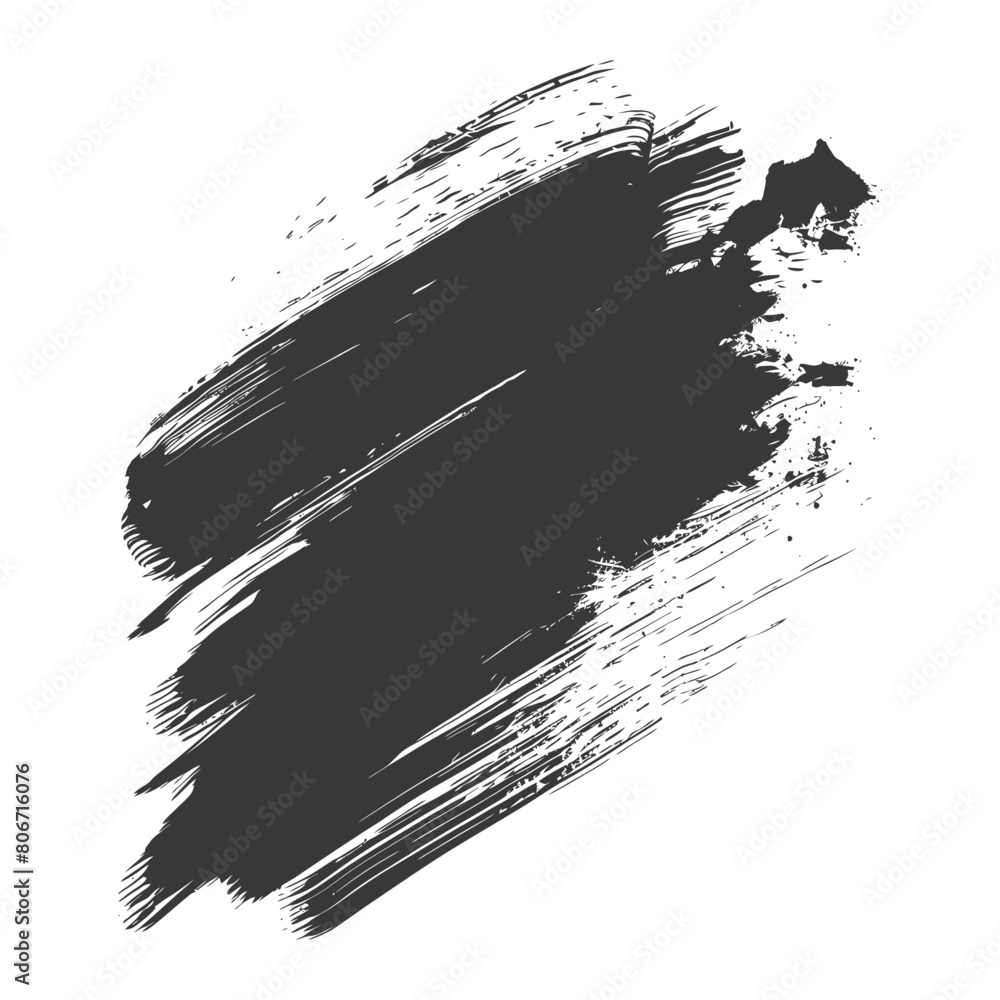 Silhouette brush stroke black color only Silhouette brush stroke black color only