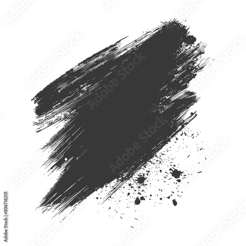 Silhouette brush stroke black color only