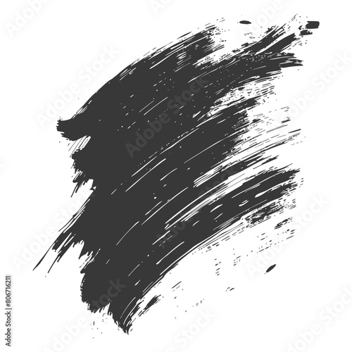 Silhouette brush stroke black color only