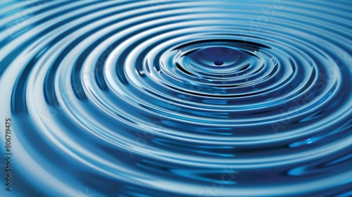 Top-View Close-Up Of Blue Water Rings, Capturing The Mesmerizing Ripples And Patterns, Cartoon Background