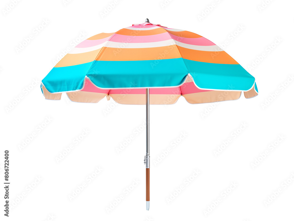 a colorful striped umbrella with a white background a colorful striped umbrella with a white background
