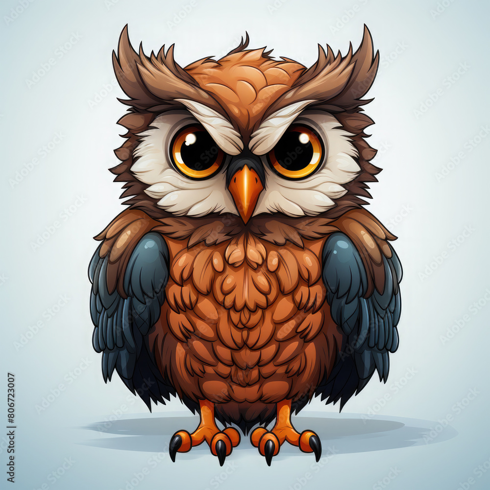 Watercolor Shadow owl, clipart Illustration, Generative Ai Watercolor Shadow owl, clipart Illustration, Generative Ai