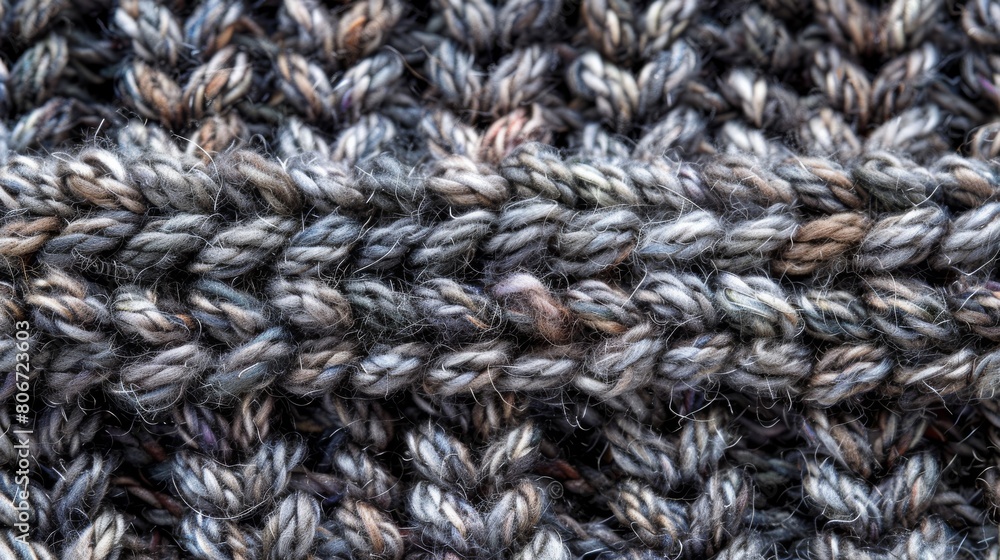 Texture of Gray Hand-Knit Woolen Fabric Texture of Gray Hand-Knit Woolen Fabric