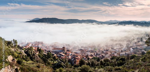 le Var en photo, village de la Garde Freinet sous la brume, ¨Provence Alpes Côte d'Azur, France 