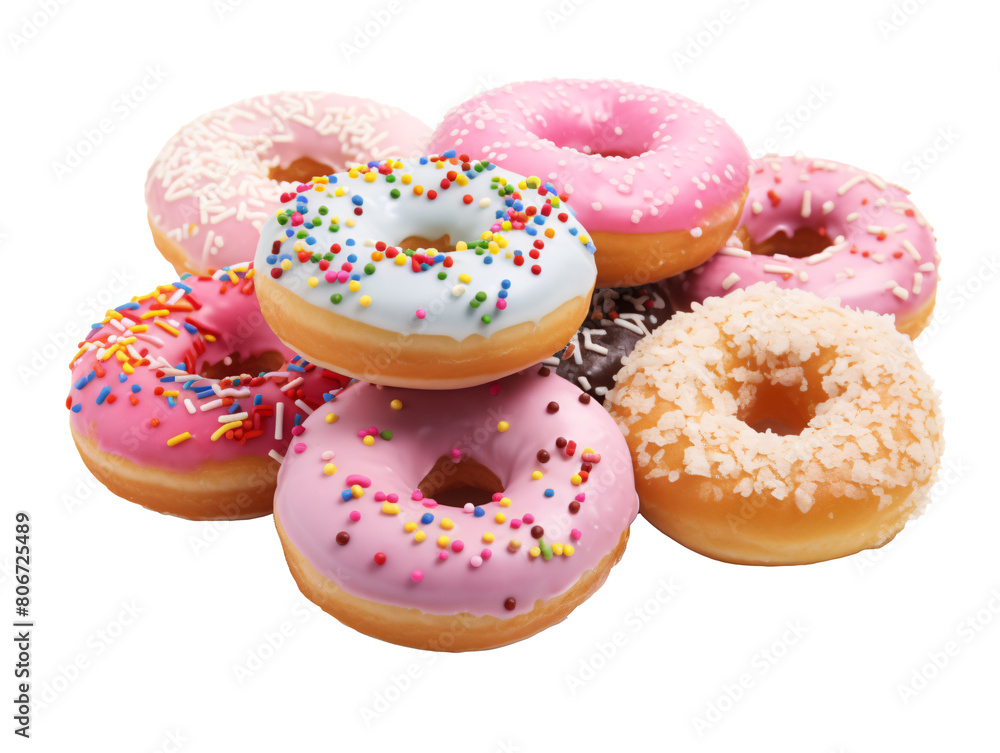 a group of donuts with sprinkles a group of donuts with sprinkles