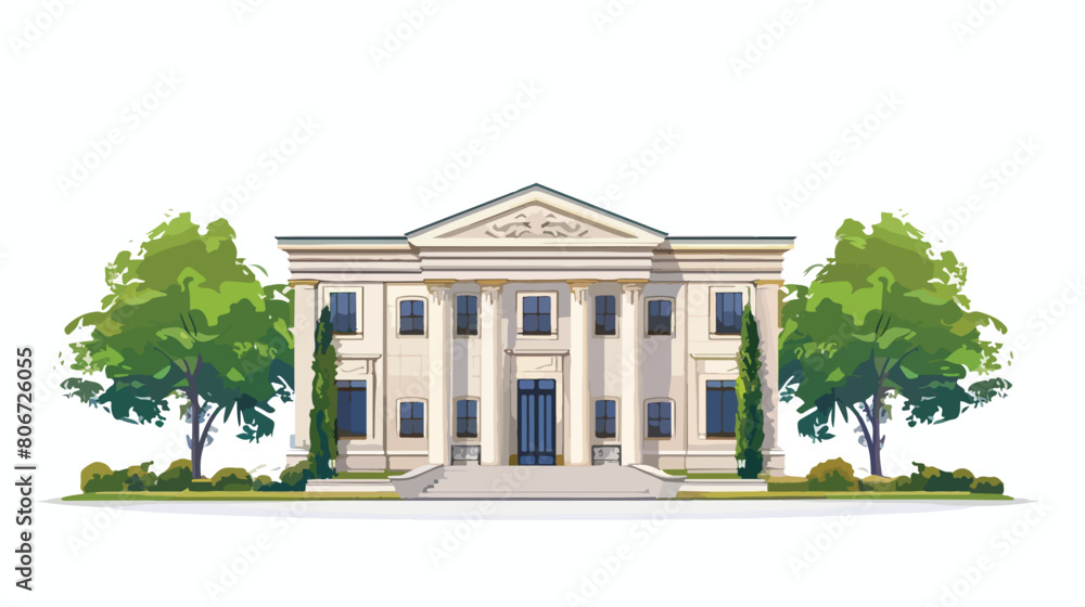 Bank finance building in white background Vector illustration