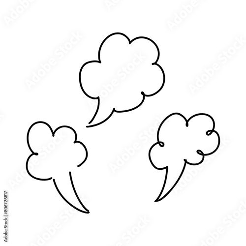 上向きの蒸気や談笑の漫符記号セット