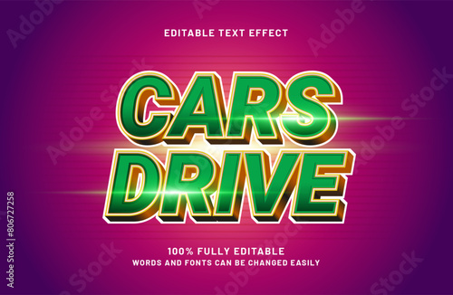 cars drive editable text effect in racing and speed text style