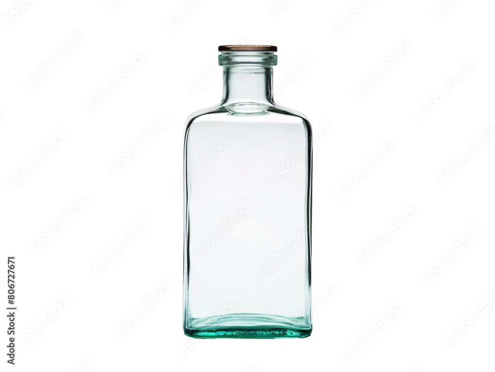 a clear glass bottle with a metal cap a clear glass bottle with a metal cap