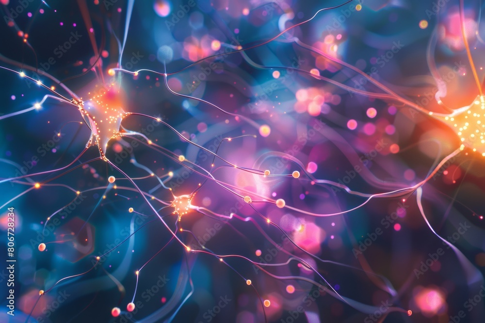 Neural connections form intricate networks in the brain, enabling communication and processing of information. Neural connections form intricate networks in the brain, enabling communication and processing of information.