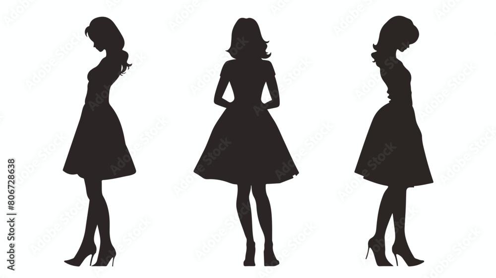Black silhouette thick contour of faceless full body