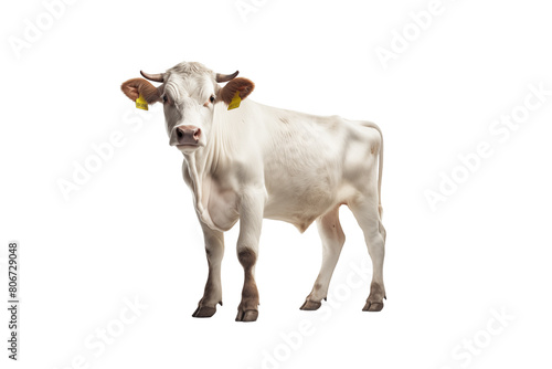 a cow with yellow tags in its ears