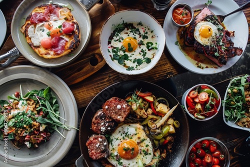 Gourmet Brunch Spread on Table