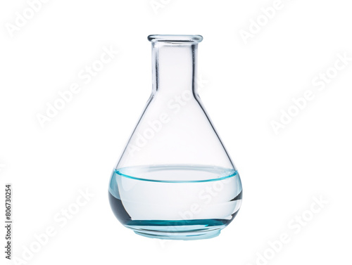 a glass beaker with a clear liquid