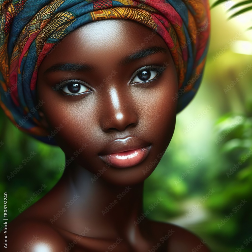 Beautiful african woman in a turban Beautiful african woman in a turban