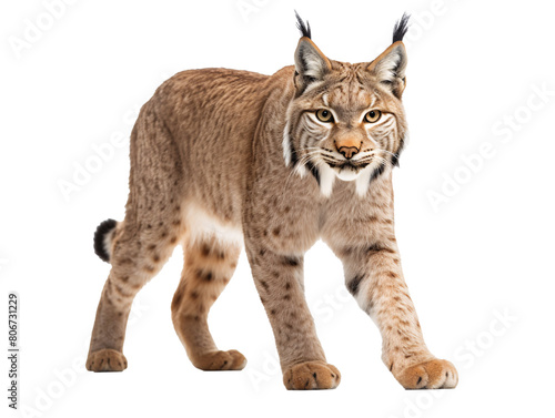 a bobcat with a white background