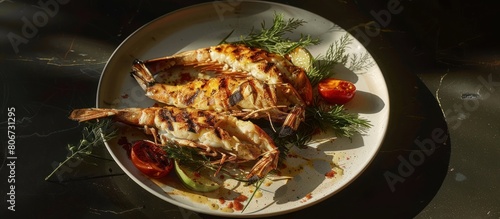 Delicious large lobster seafood dish served on a plate